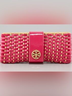 Tory Burch Rattan Woven Clutch